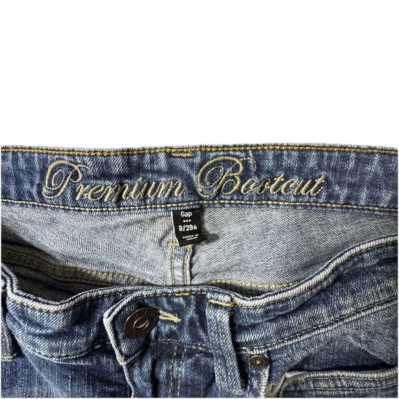 Vintage Gap Low Rise Boot Cut Jeans Womens 8/29 Ankle Med. Wash USA Made Stretch - Picture 6 of 12